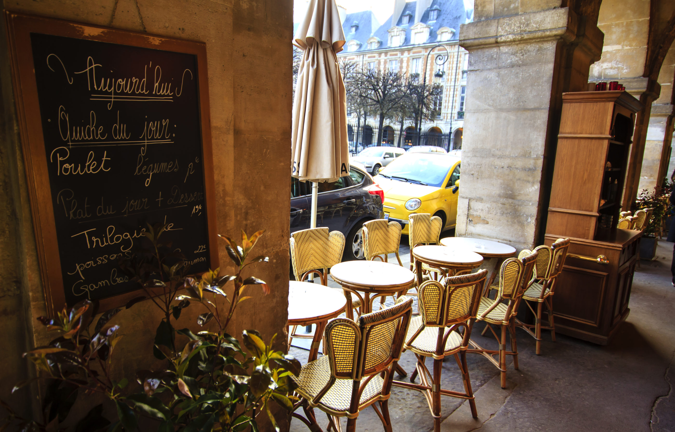 Café at Place de Vosges, Marais, Paris
