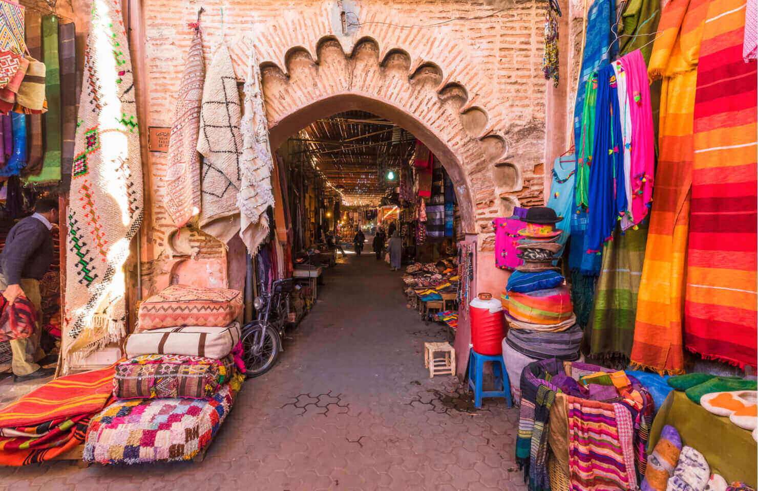 View on a part of the Souk market in Marrakech