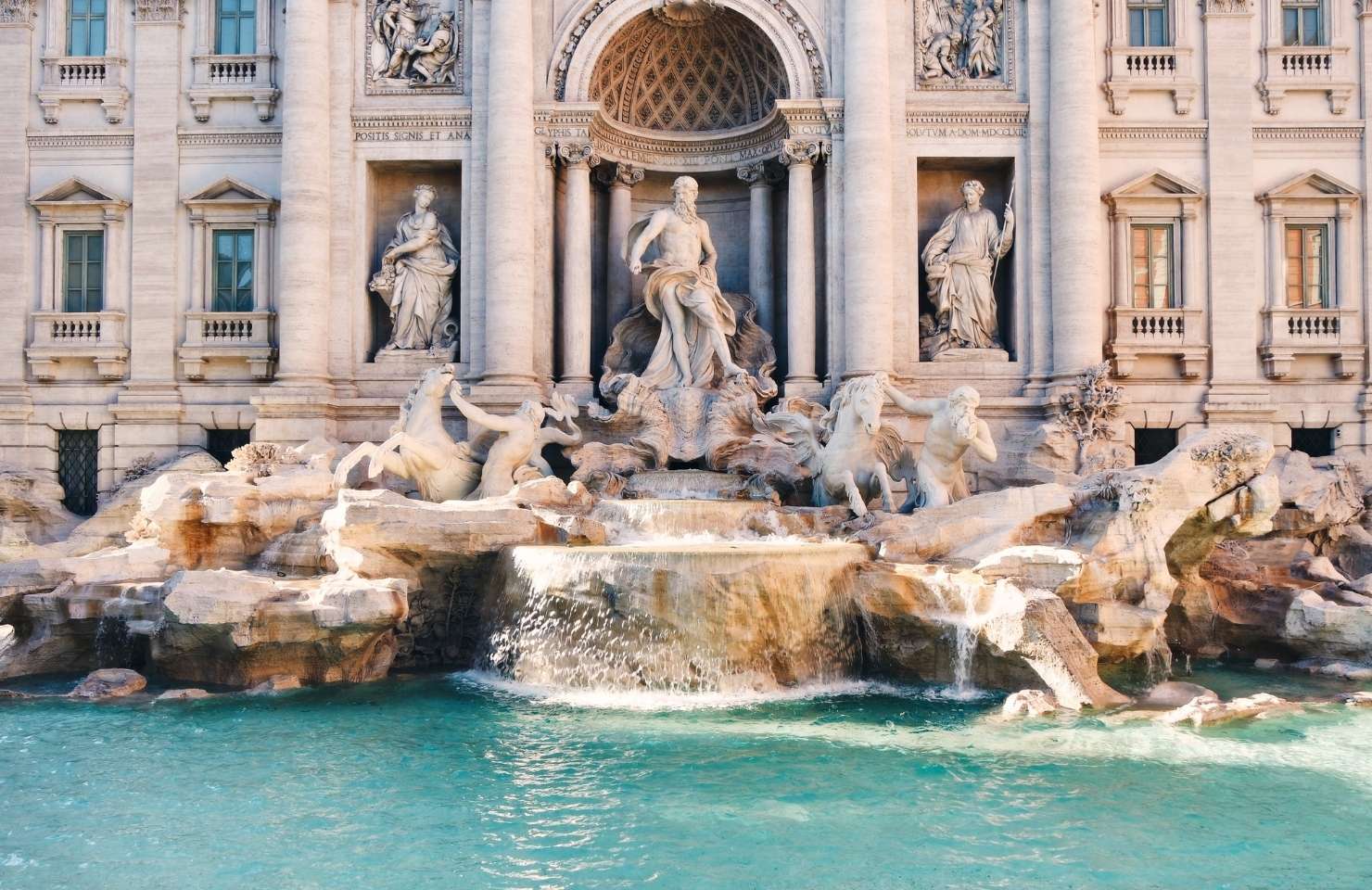 View of the Trevi Fountain in Rome