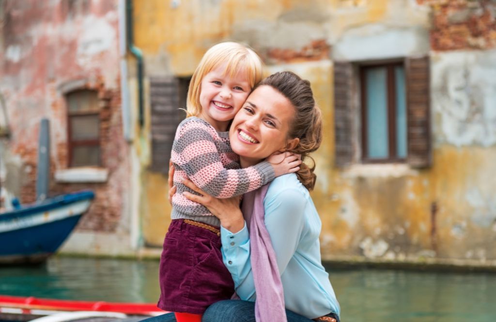 a mum and daughter spend their family holidays in italy