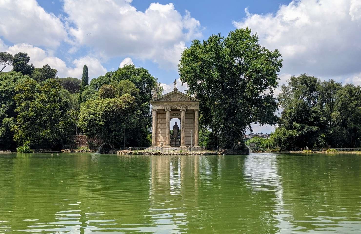 Park with a lake in Rome