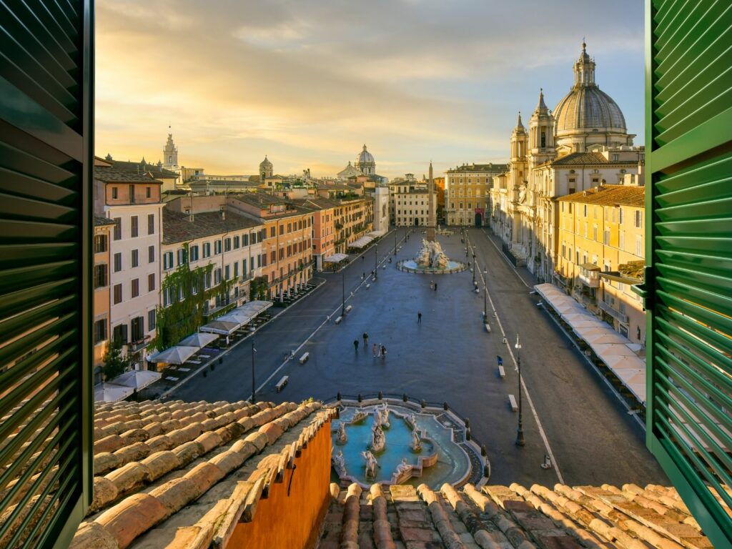 view of a famous square in rome