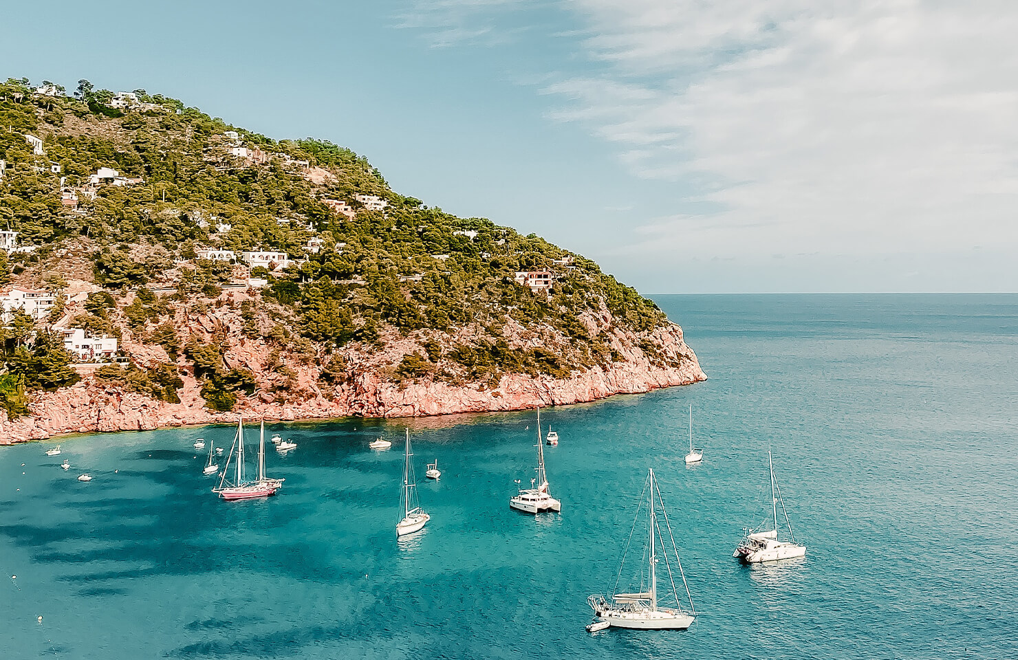 boats on the sea in ibiza