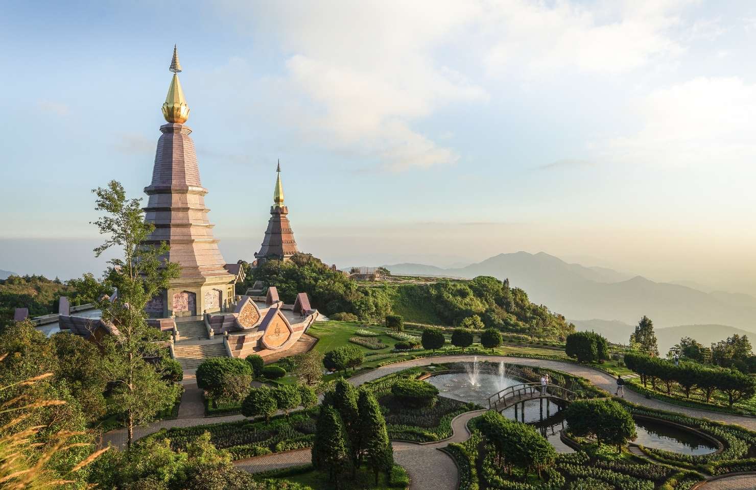 Blick auf einen Tempel in Chiang Mai
