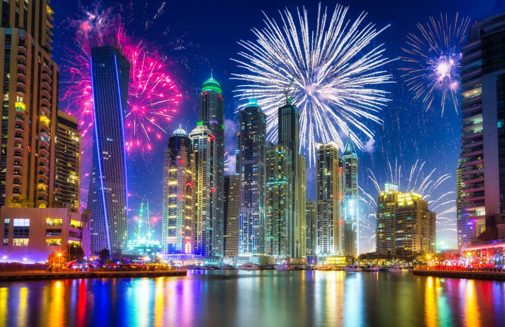 Feu d'artifice du Nouvel An à Dubaï