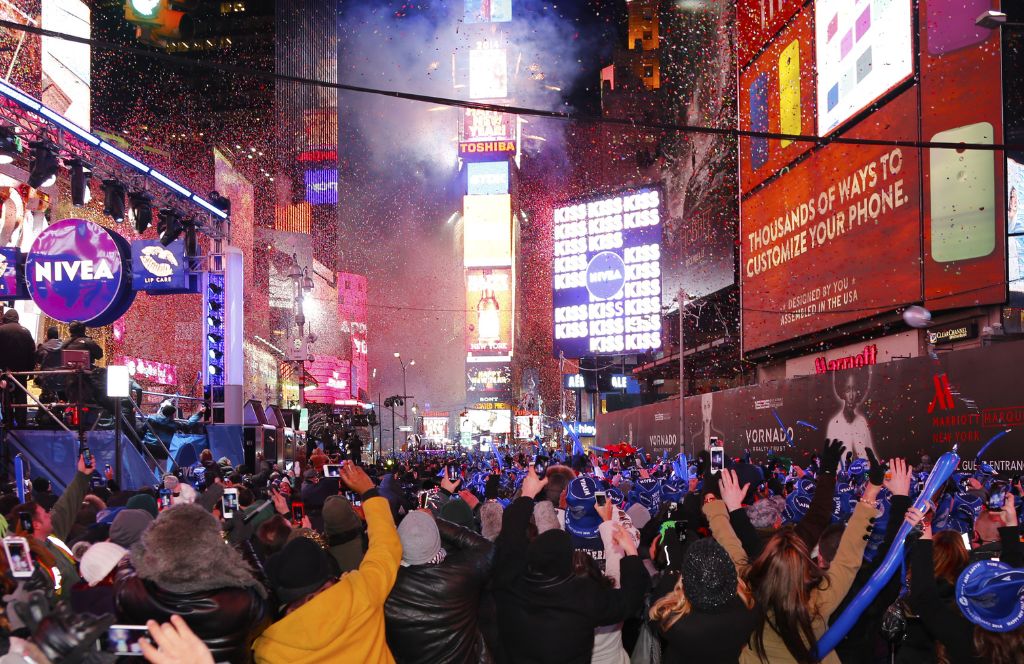 people celebrating new year in Times Square - one of the best new year destinations