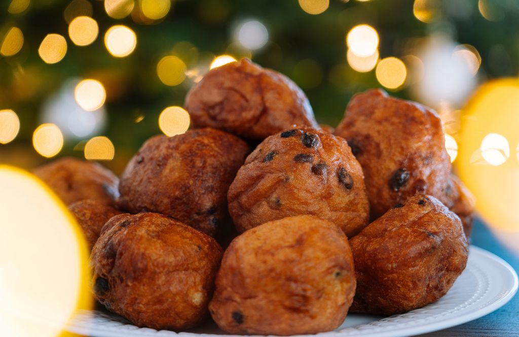 Oliebollen - a traditional dutch food eaten at new year in amsterdam
