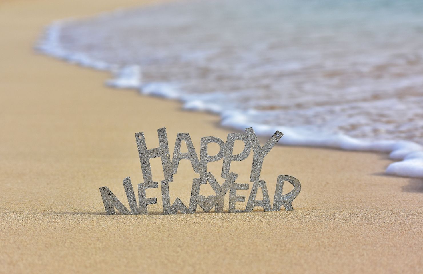 Happy new year on the beach