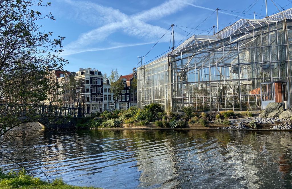 amsterdam's botanic gardens from the canals