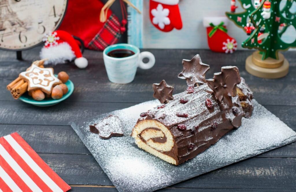 Kerst cake met chocolade