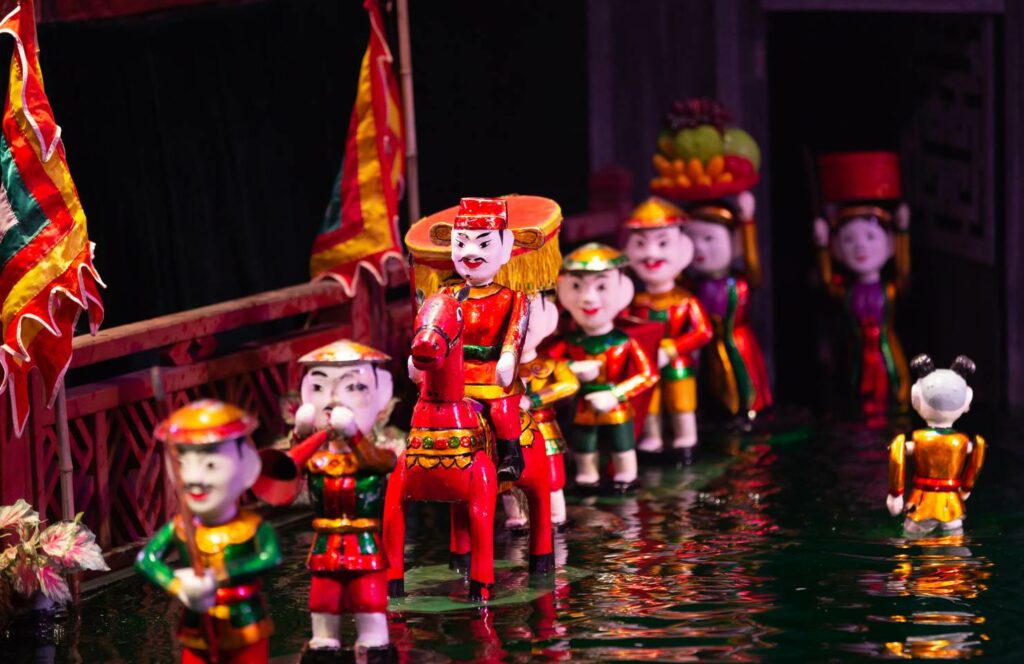 waterpoppen in traditionele vietnamese show