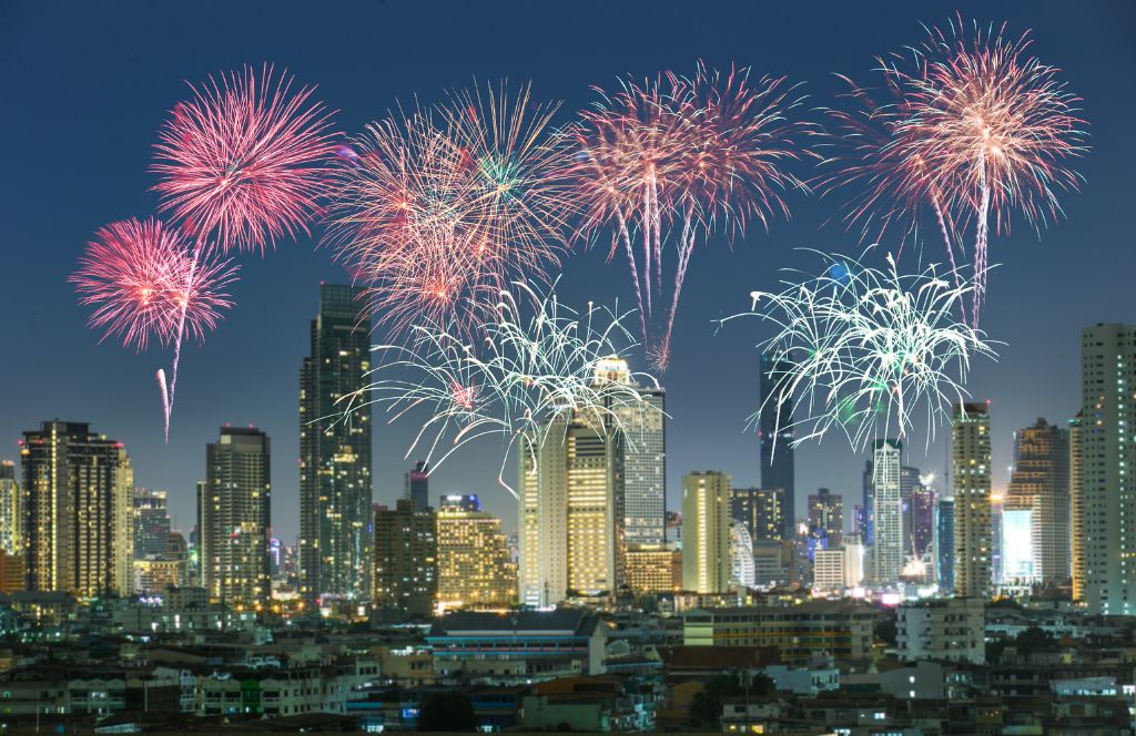 fireworks over miami during new year - one of the best new year destinations in the world