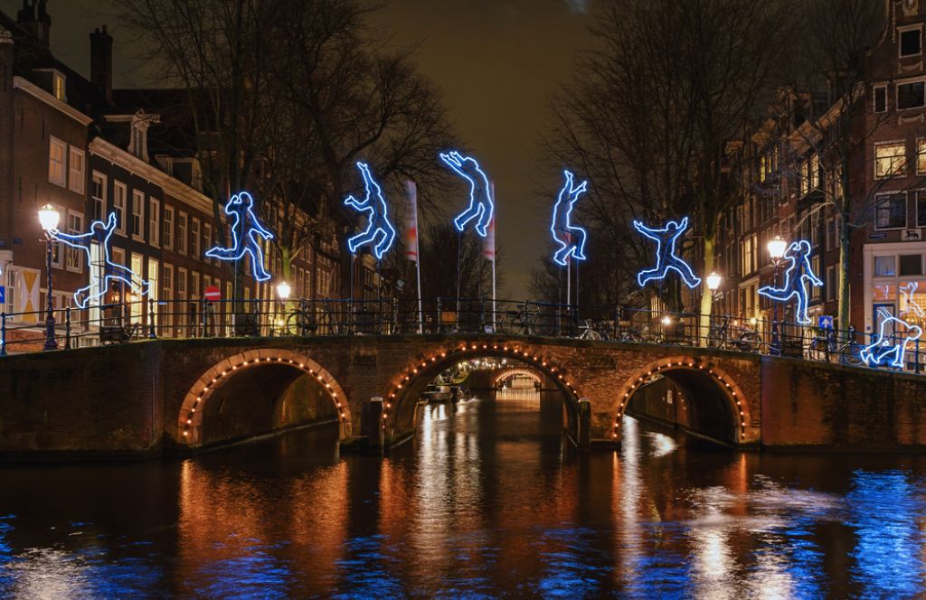 Le festival des Lumières lors du Jour de l'An à Amsterdam