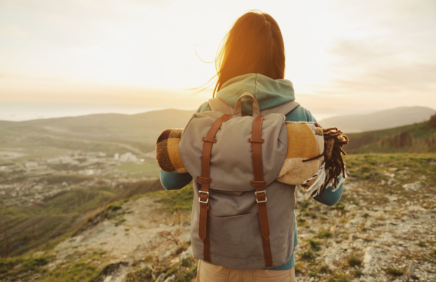 girl with a backpack