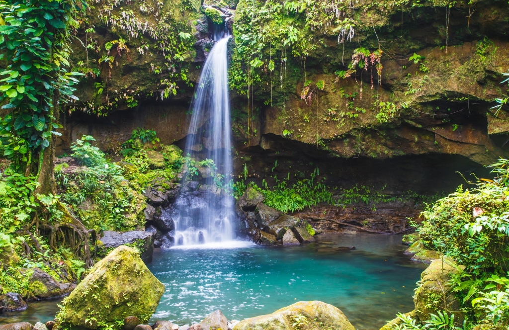 Kleiner Wasserfall auf der Insel Dominica