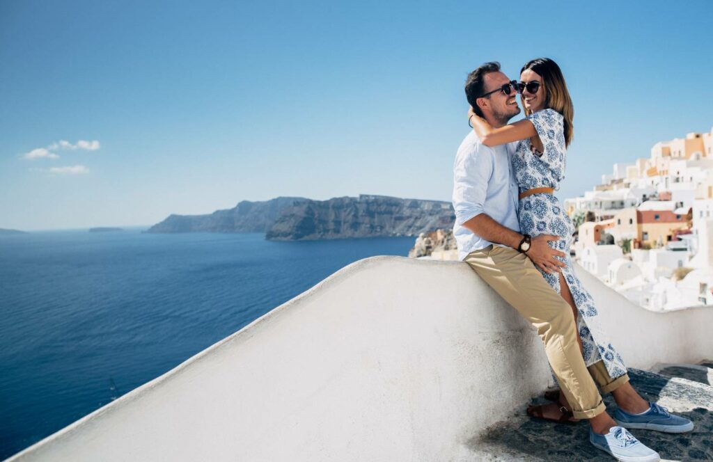 european destinations for young couples santorini