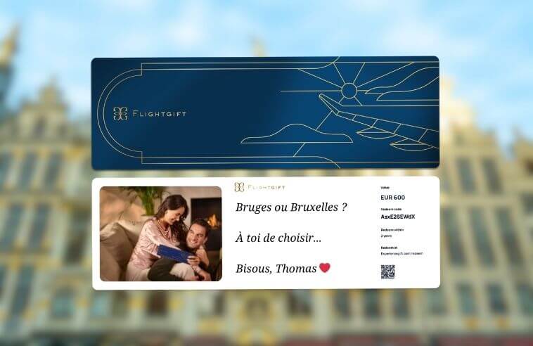 Carte cadeau Flightgift pour un voyage en Belgique \ Bruges ou Bruxelles