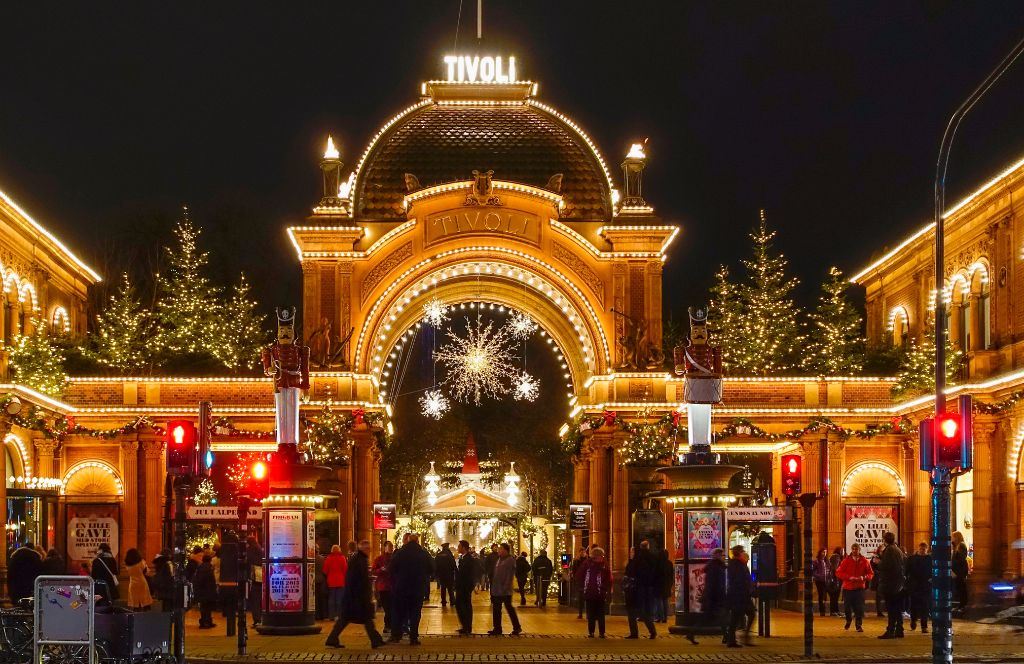 trivoli gardens christmas market at night, one of the best destinations for the christmas holidays