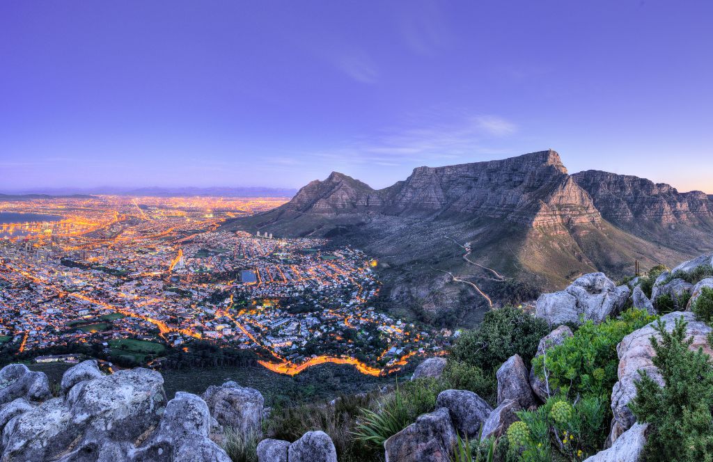 Vue de la ville du Cap en décembre