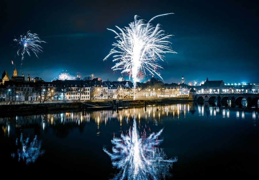 Feuerwerk an Silvester in Maastricht
