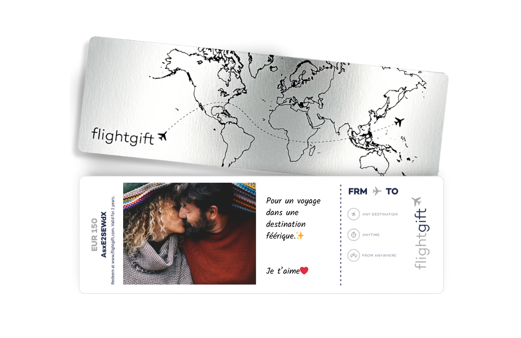 carte cadeau Flightgift pour un voyage romantique en hiver