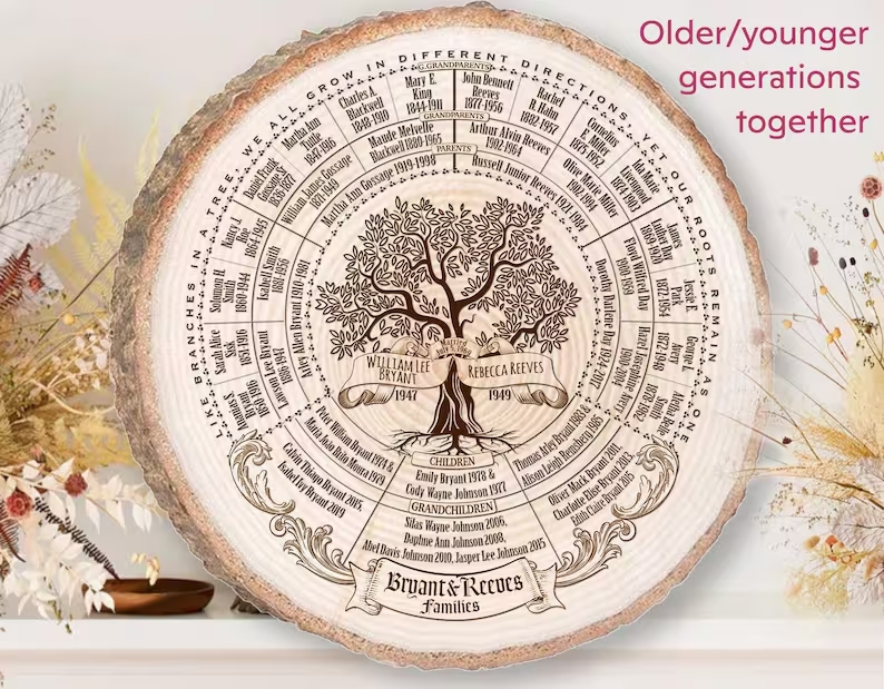 Family heritage tree for men that are celebrating 60th birthday