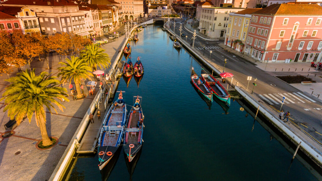 Gondolas on the river of Aveiro