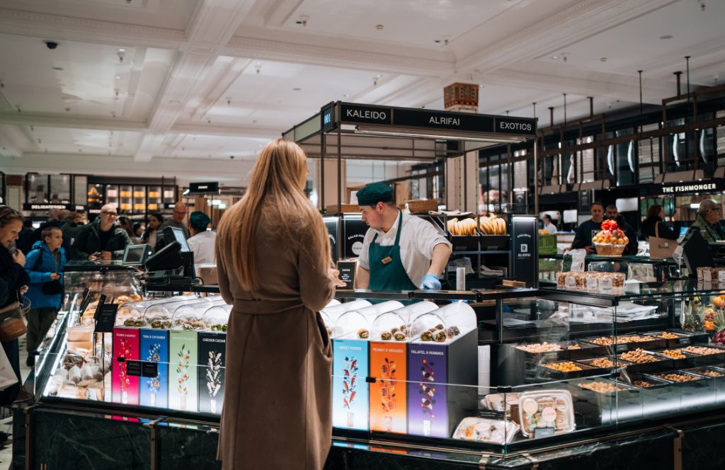 a lady shop for luxury Valentine's day gifts in Harrods
