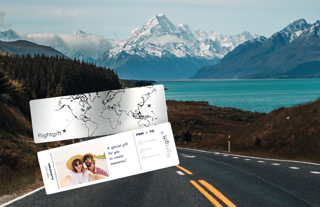 a flight gift card for a new zealand holiday