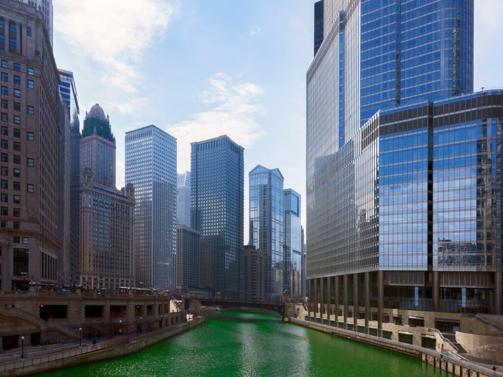 a green river on st. patrick's day in chicago