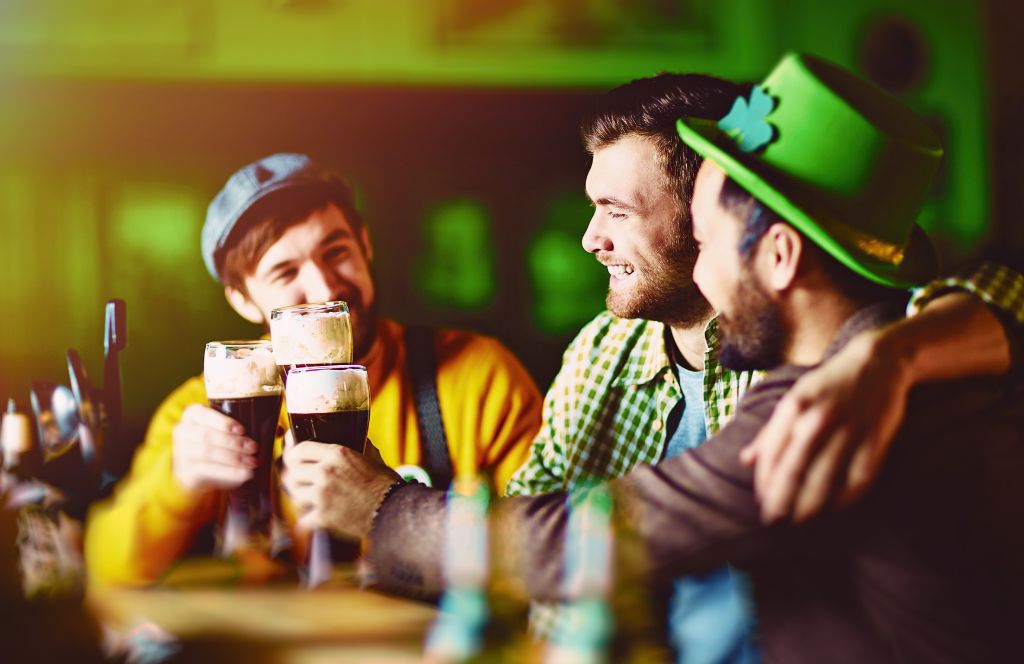 men in a pub on st patricks day in dublin 2024