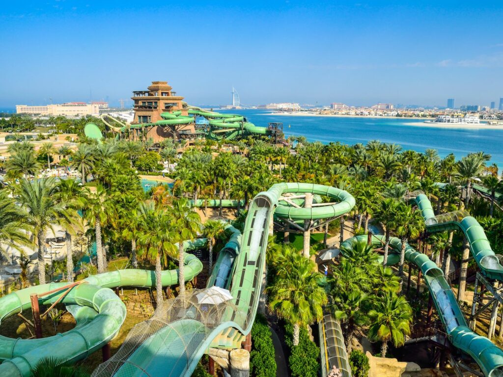 go to the aquaventure waterpark during your dubai family holidays