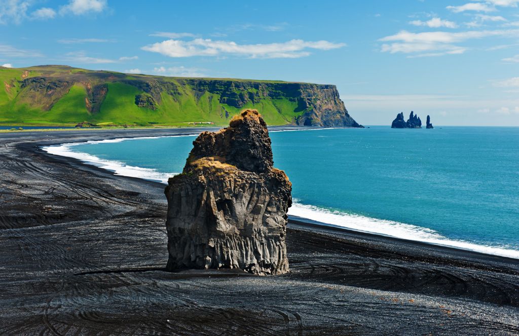 a dyrholaey rock formation during a trip to iceland