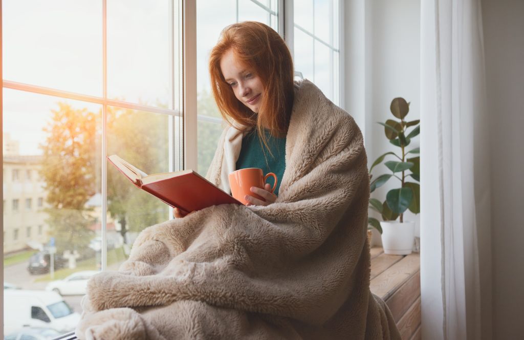 give a warm blanket for a thank you gift in a hamper