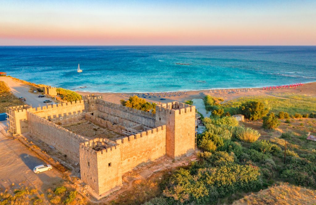 Monument by the water in Crete destination europe in summer