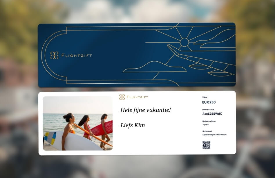 Flightgift cadeaubon vakantie