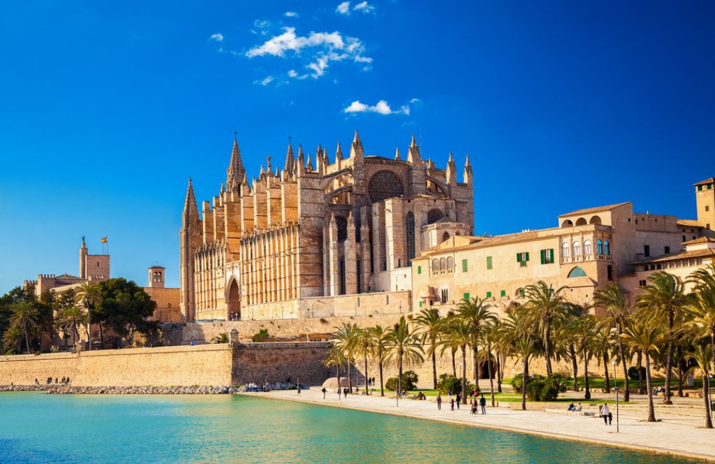 Cathedral in Mallorca destination Europe in summer