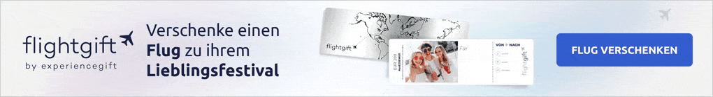 Verschenke einen Festivalbesuch mit einem Fluggutschein von Flightgift