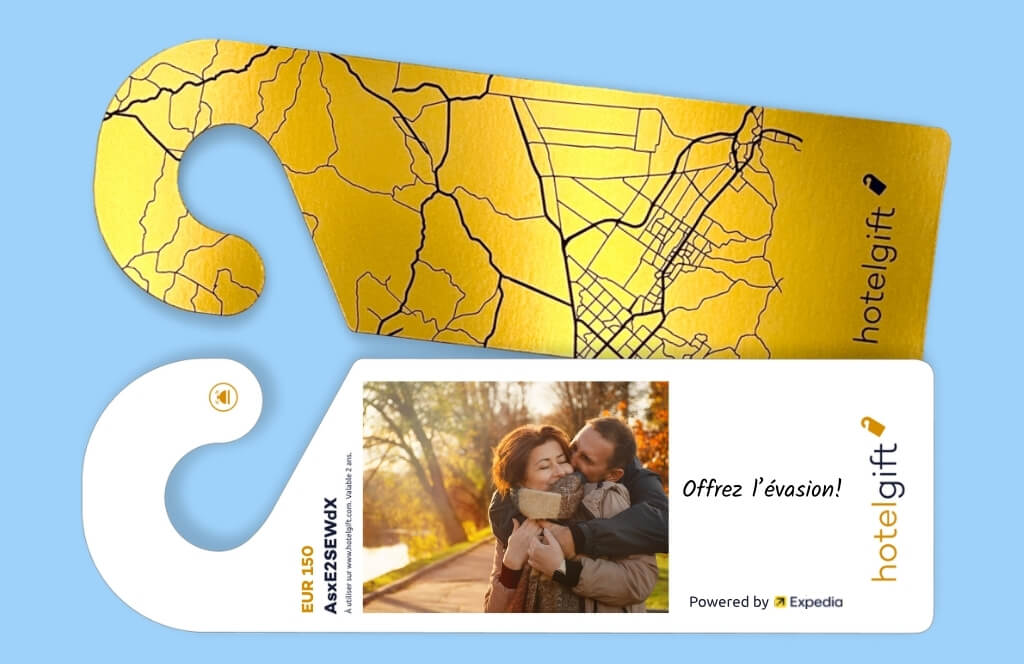 Une carte cadeau Hotelgift à offrir à en cadeau homme 50 ans