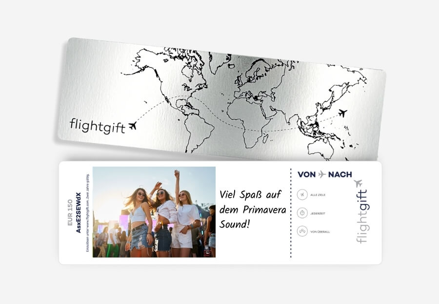 Verschenke einen Festivalbesuch mit einem Fluggutschein von Flightgift