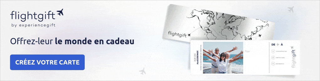 Carte cadeau billet d'avion à offrir à des parents pour un voyage