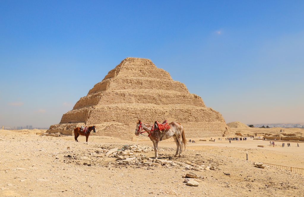 a pyramaid in saqqara - one of the best places to go in egypt in winter
