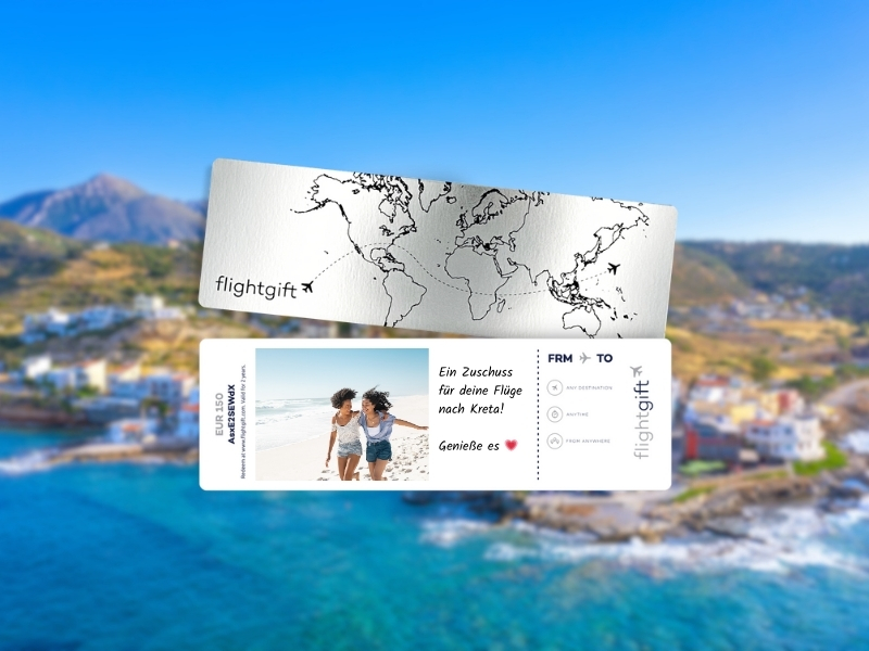 Flightgift Gutschein für einen Urlaub auf Kreta