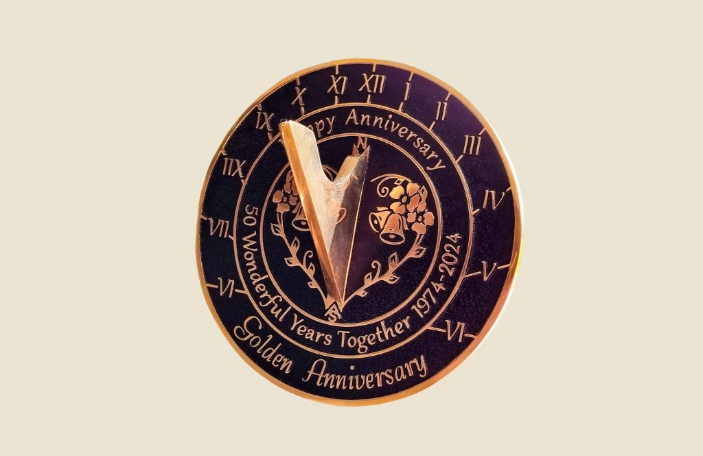 a sundial is one of the best golden wedding anniversary gifts