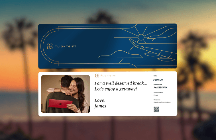 Flightgift card for a weekend getaway in Southern California