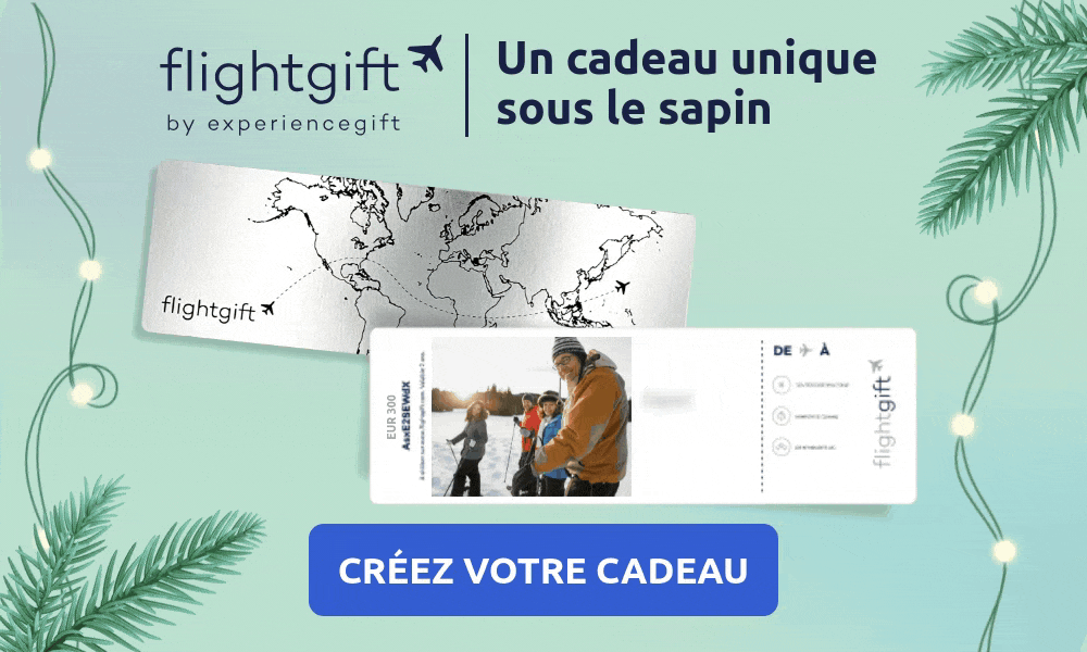 une carte cadeau billet d'avion à offrir à votre famille pour Noël
