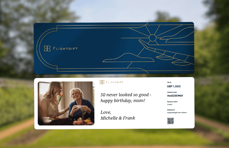 Flightgift is a great present for a 50th birthday