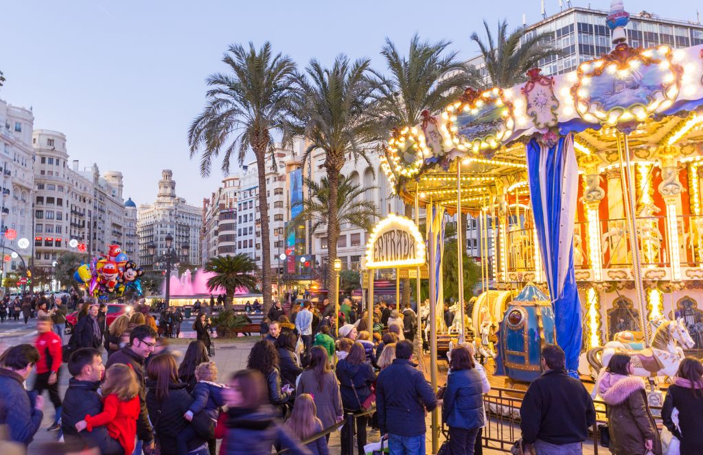 kerst in valencia spanje met een kerstmarkt