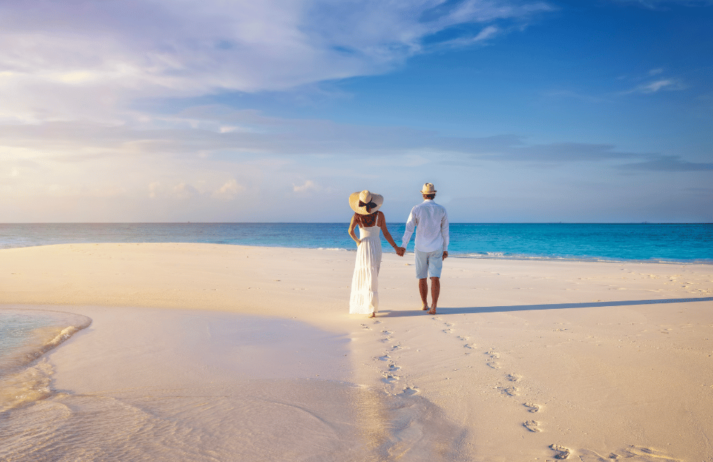a couple in one of most expensive honeymoon destinations in the world
