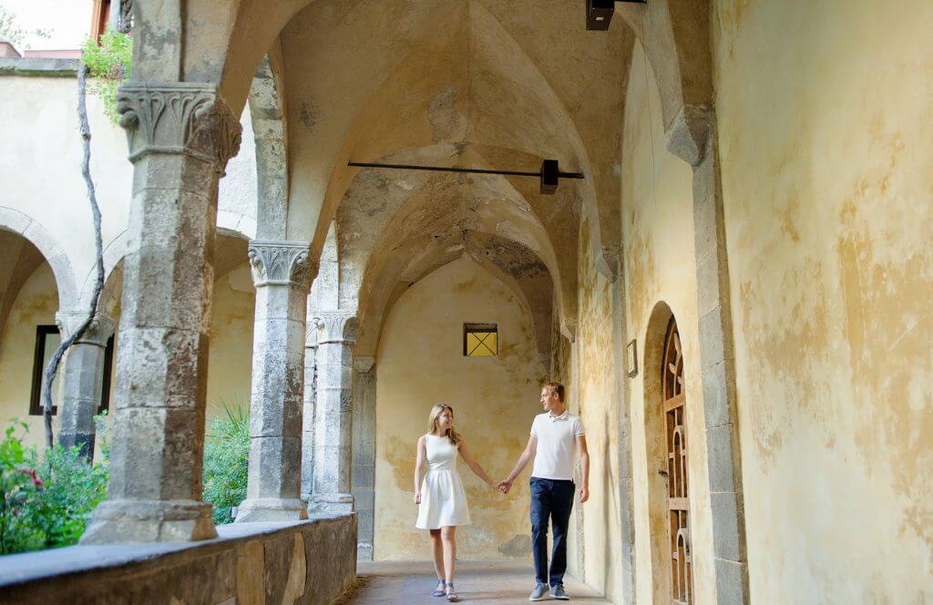 a couple on their honeymoon in italy sorrento